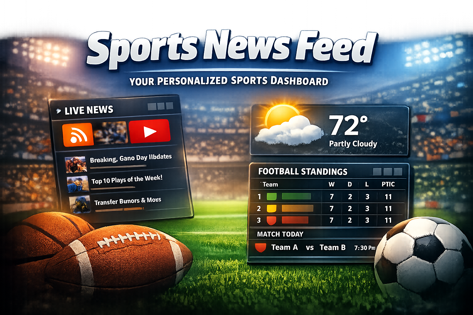 Sports News Feed Extension demo